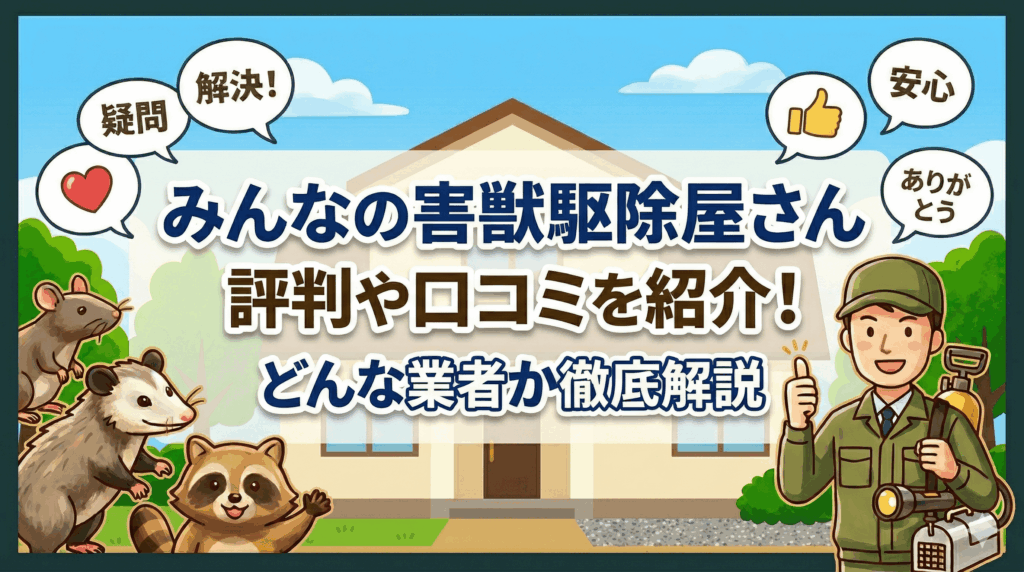 みんなの害獣駆除屋さんの評判や口コミを紹介！どんな業者か徹底解説